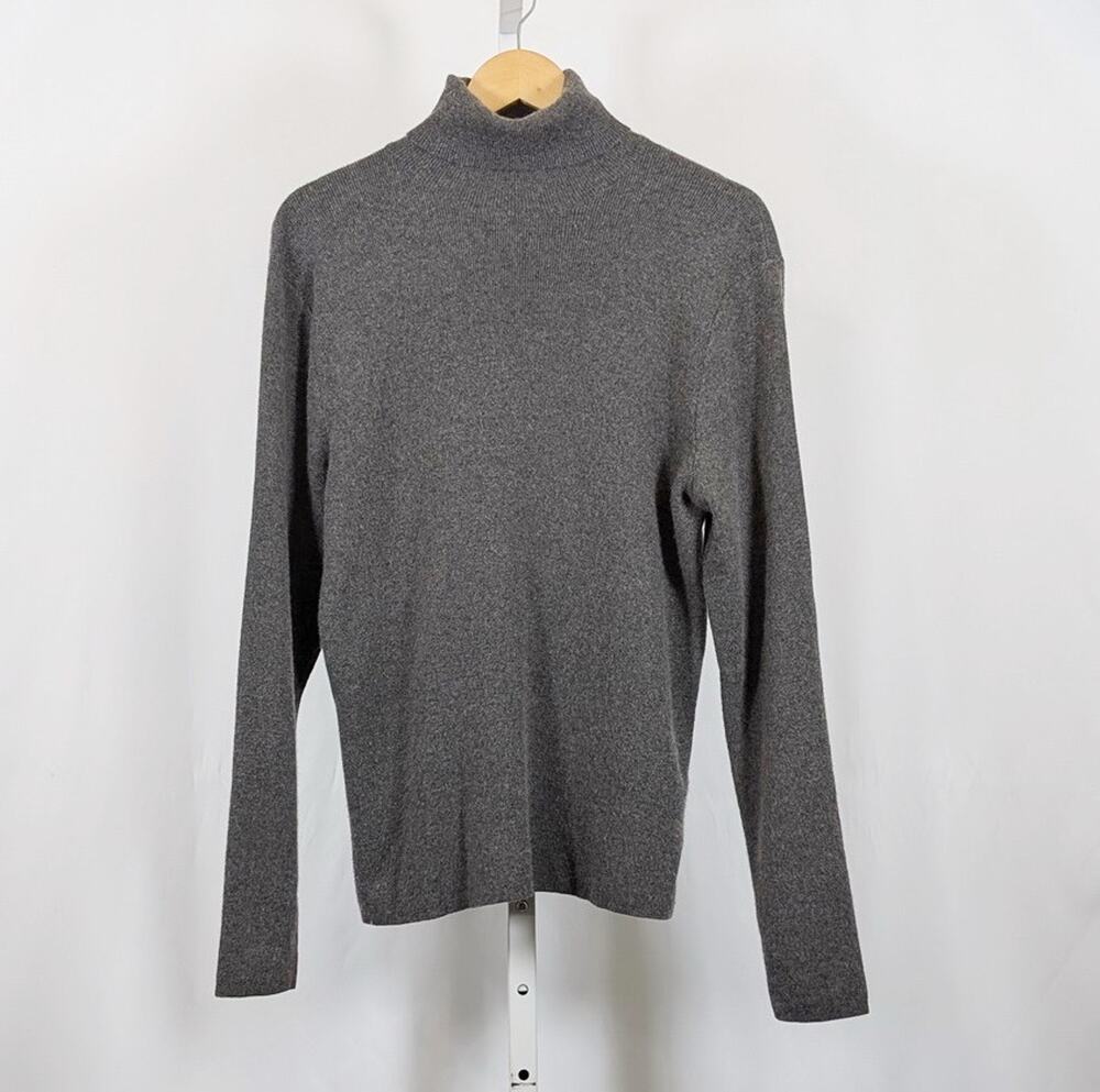 Vintage 90s Polo Ralph Lauren Sweater Cashmere Gray Turtleneck Men's Size L